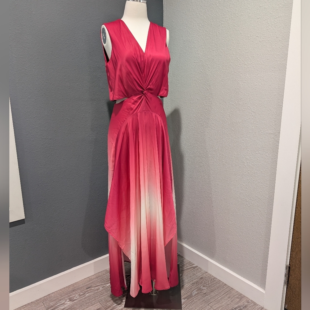 Maje Resia Ombre Maxi Dress - Fuchsia Pink White - Size 40 (US 8) - NWT